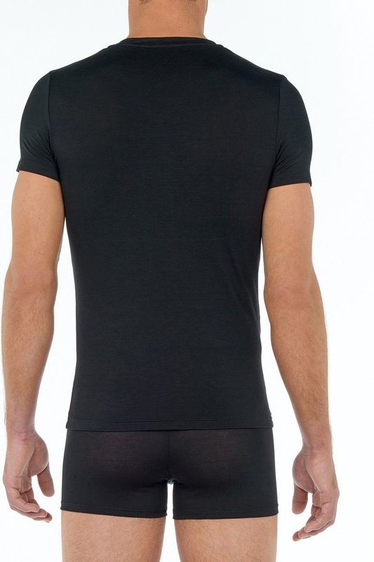 HOM - TENCEL SOFT - T-shirt - Zwart - V-hals - Heren