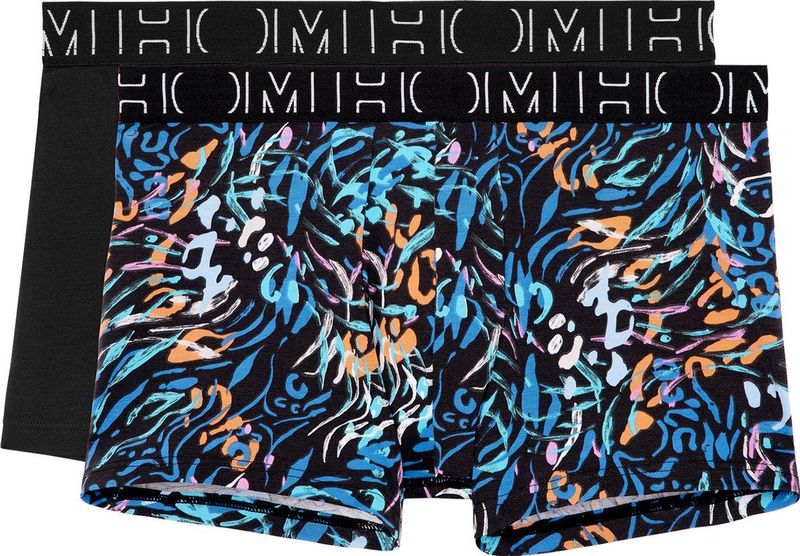 HOM - Vasily - Boxers - Zwart en Psychedelische Print - Stretch Katoen - 2-Pack