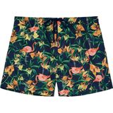 HOM Flamingo zwembroek, Roze Vlaamse Print Marine Achtergrond, S