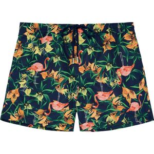 HOM Flamingo zwembroek, Roze Vlaamse Print Marine Achtergrond, S