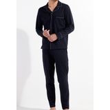 HOM - Albert - Heren Pyjama - Donkerblauw - 100% Katoen - Tweedelig