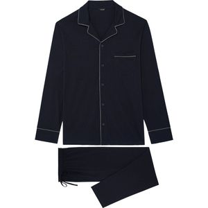 HOM - Albert - Heren Pyjama - Donkerblauw - 100% Katoen - Tweedelig