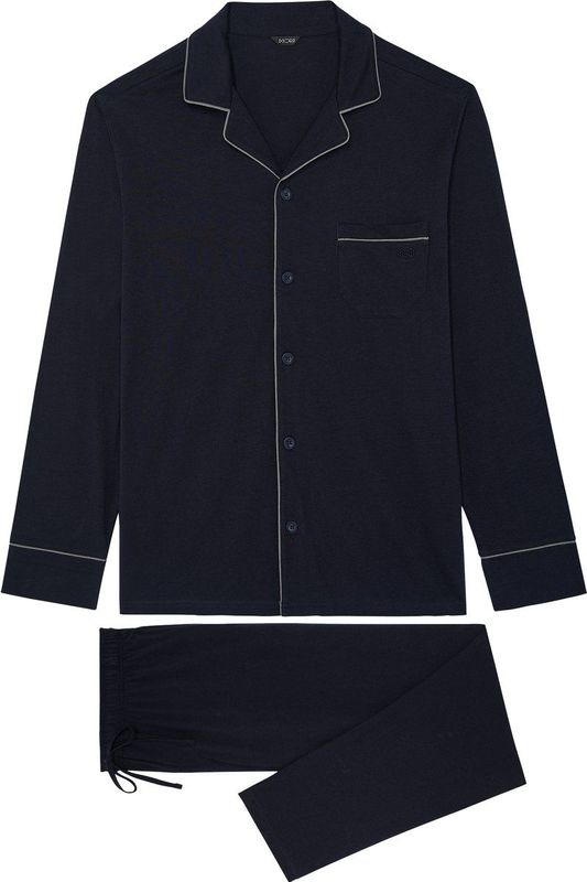 HOM - Albert - Heren Pyjama - Donkerblauw - 100% Katoen - Tweedelig