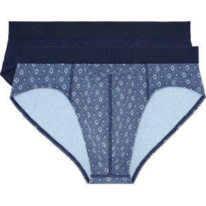 HOM - Jonas #2 Mini briefs H01 - 2p - Navy/Blue print - mannen - L
