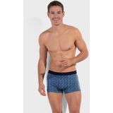HOM - Boxershorts - Navy en Denim Print - Katoen en Elastan - 2-Pack