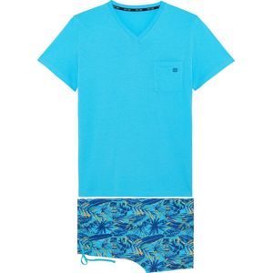 HOM - Pyjama - Turquoise - Katoen - Korte Mouwen