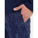 HOM - Lange Pyjama Kenny - Marine Uni - Pyjama Set voor Heren - Bloemenprint Onder