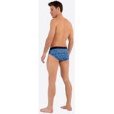 HOM - Vibe - Mini Briefs - Blauw - Vintage Print met Witte Paisleys