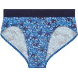 HOM - Vibe - Mini Briefs - Blauw - Vintage Print met Witte Paisleys