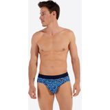 HOM - Vibe - Mini Briefs - Blauw - Vintage Print met Witte Paisleys