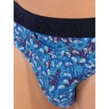 HOM - Vibe - Mini Briefs - Blauw - Vintage Print met Witte Paisleys