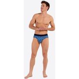 HOM - Vibe - Mini Briefs - Blauw - Vintage Print met Witte Paisleys