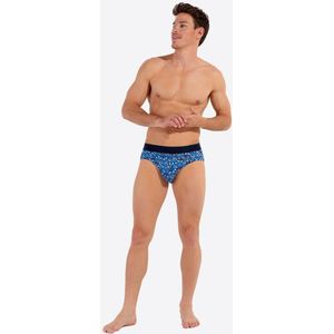 HOM - Vibe - Mini Briefs - Blauw - Vintage Print met Witte Paisleys