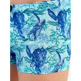 TARTANE - Badeshorts - Turquoise - Mikrofiber - Schildkrötenmotieven