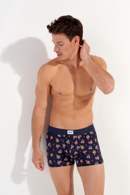 HOM - Love Story - Boxer - Marineblauw - Met Originele Hartjesprint