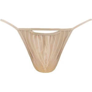 WOH heren microfiber G-string personal allure mesh beige