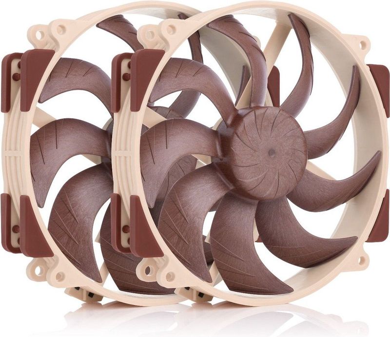 Noctua NF-A14x25r G2 PWM Sx2 PP - 140mm - 1250 - 1500 rpm - 19.7 - 24.8 dBA - 4-pin PWM - 2 ventilatoren