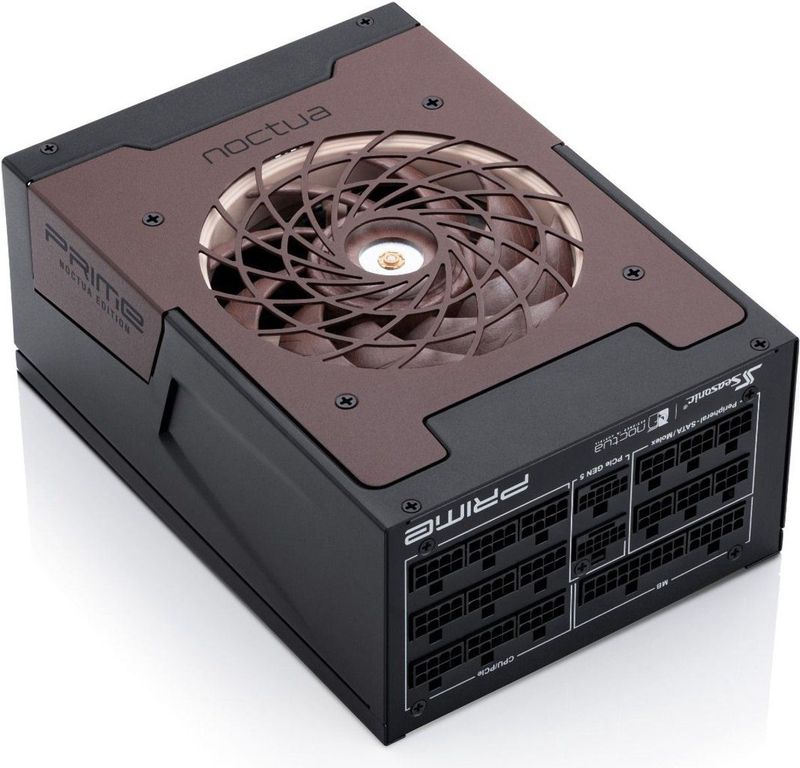 Seasonic - Prime TX-1600 Noctua Edition - Volledig Modulaire Voeding - Zwart/Bruin - 1600W 80 Plus Titanium