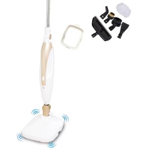 Livington Prime Steam Scrubber stoomreiniger - 2in1 stoomcleaner met trilfunctie - met scharniergewricht voor ergonomisch reinigen - wit