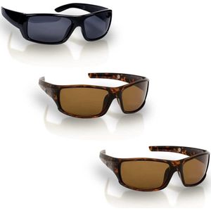 HD Polar View Zonnebri - 1x Zwar - 2x Bruin - Unisex - Gepolariseerde Zonnebril