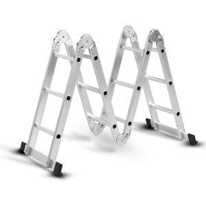 Hammersmith SuperLadder - De universele ladder met 14 functies - multifunctionele ladder gemaakt van vliegtuig aluminium - tot 3,4m - 12 sporten - met rubberen antislipvoeten