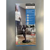 Livington Steam Twister Stoomreiniger met roterende dubbele mopkop, reinigt, schrobt en gepolijst, 3-traps stoomautomaat, 120 graden hete stoom, handstoomreiniger, waterreservoir van 350 ml, zwart