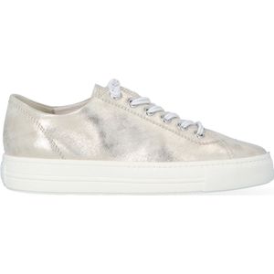 Paul Green - Sneakers Laag - Zilver - Glad Leer - Platte Hak