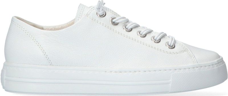 Sneakers - Effen - Leer - Vetering met 6 Gaten - Platte Hak