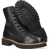 Veterboots - Zwart - Leer - Ritssluiting