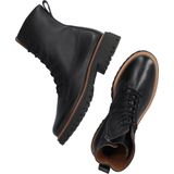 Veterboots - Zwart - Leer - Ritssluiting