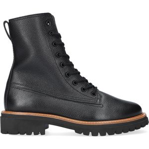 Veterboots - Zwart - Leer - Ritssluiting
