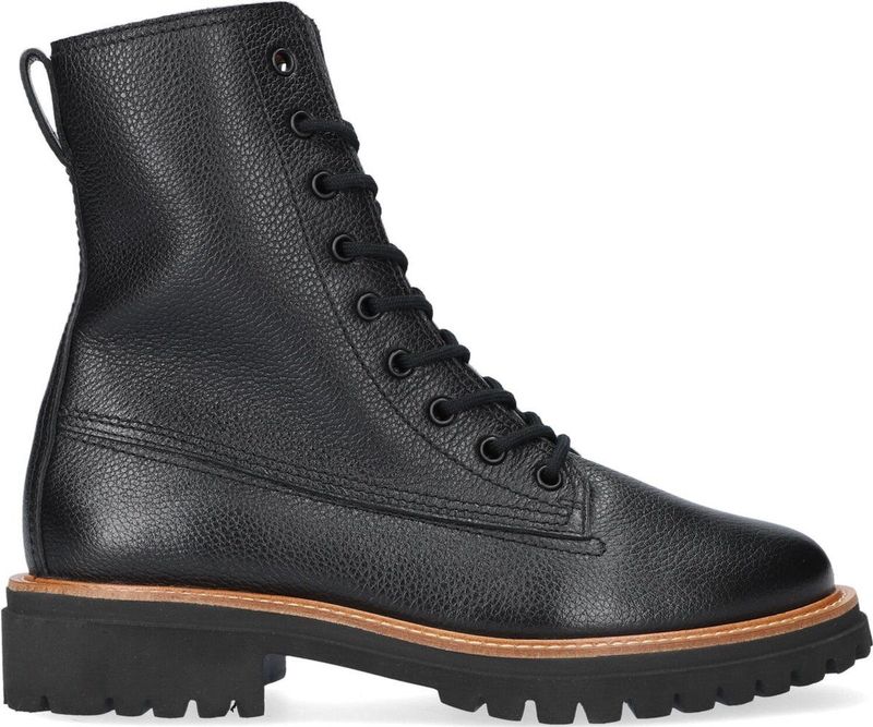 Veterboots - Zwart - Leer - Ritssluiting