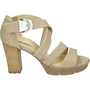 Paul Green 7942 - Sandalen met hakDames Sandalen - Kleur: Wit/beige - Maat: 37.5