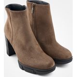 Enkellaarsjes - Ritszakken - Effen - Leer - Hoge Hak