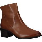 Enkellaarsjes - Effen - Leer - Blokhak - Ritssluiting