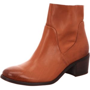 Enkellaarsjes - Effen - Leer - Blokhak - Ritssluiting