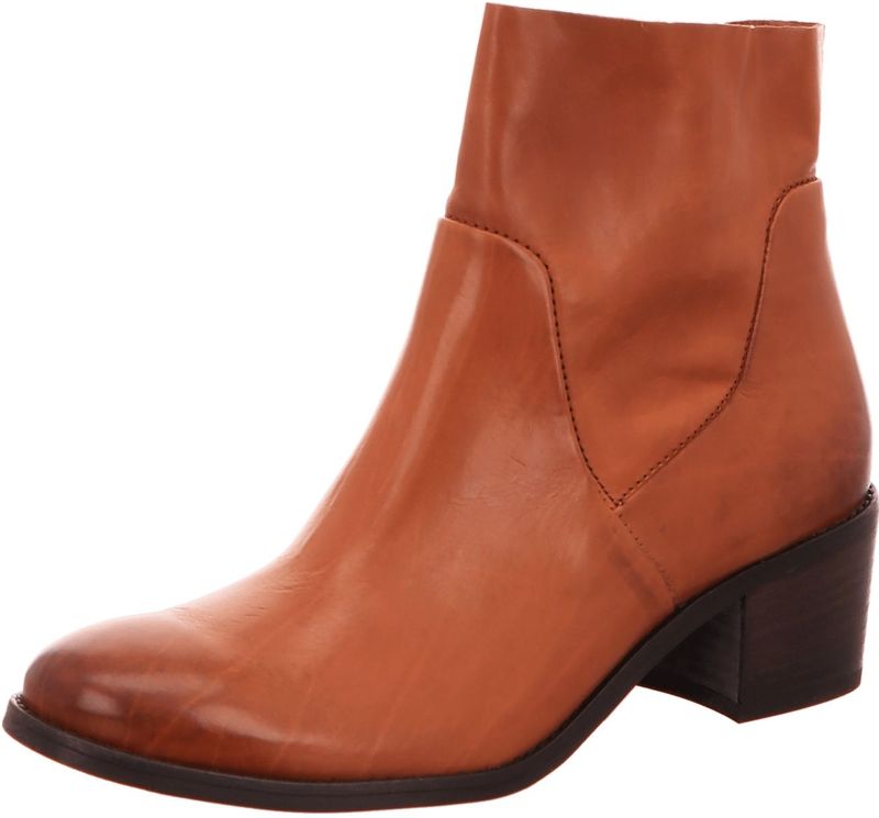 Enkellaarsjes - Effen - Leer - Blokhak - Ritssluiting