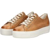 Paul Green - 4790 - Dames Sneakers - Cognac - Glad Leer - Rubber Zool