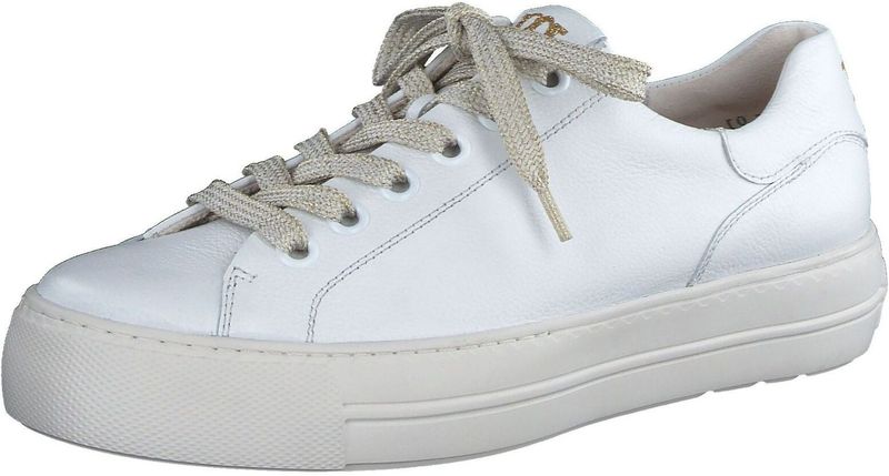 Paul Green - Sneakers - Wit - Zijde - Luxe Sportieve Veterschoenen