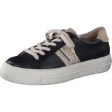 Paul Green - Sneakers - Zwart - Rundnappaleer met Suède en Glitterdetails