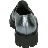 Instappers - Effen - Leer - Blokhak - Metallic Look