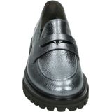 Instappers - Effen - Leer - Blokhak - Metallic Look