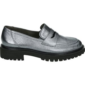 Instappers - Effen - Leer - Blokhak - Metallic Look