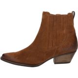 Enkellaarsjes - Effen - Leer/Suède - Blokhak - Ritssluiting