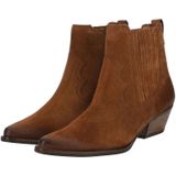 Enkellaarsjes - Effen - Leer/Suède - Blokhak - Ritssluiting