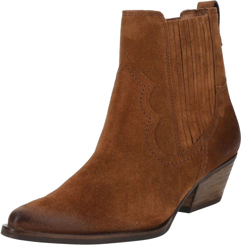 Enkellaarsjes - Effen - Leer/Suède - Blokhak - Ritssluiting