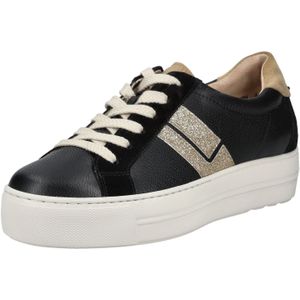 Paul Green - Lage Sneakers - Zwart - Leer - Platte Hak