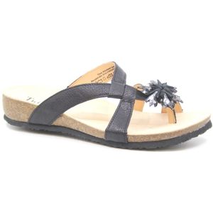 Think - 000904 Julia - Gezondheidsslipper - Zwart - Plantaardig Leder