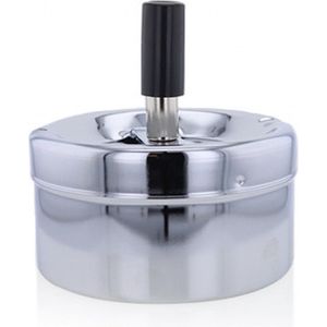 Ronde draaiasbak/drukasbak chroom 9,5 cm - Terrasasbak - Stormasbak