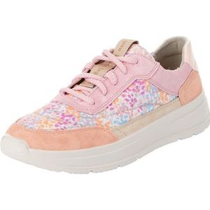 Sneakers - Bloemenprint - Leer - Glad Leer, Textiel, Suède